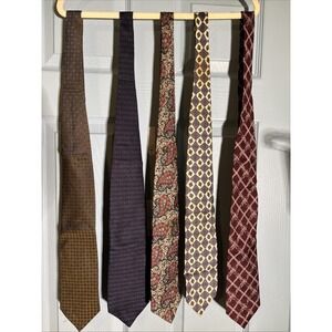 Lot of 5 Assorted Designers Men's Neckties -  100% Silk Lot 1.